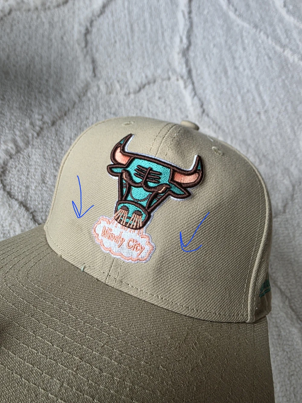 Mitchell & Ness HWC NBA Windy City Logo Fitted Hat 7.5